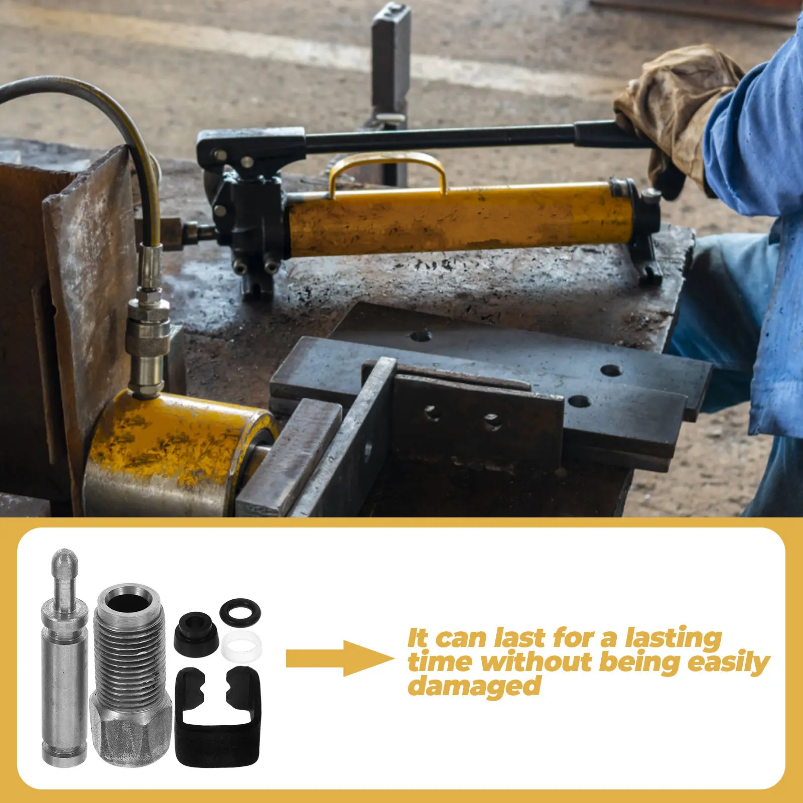 1Set Hydraulic Jack Oil Pump Piston Plunger Small Cylinder Component Robust Steel Build Easy Installation Versatile Use in