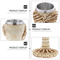 1pc Skull Cup Halloween Goblet Stainless Steel Resin 3D Design Coffee Mug Beer Juice Glass Home Barware Drink Vessel