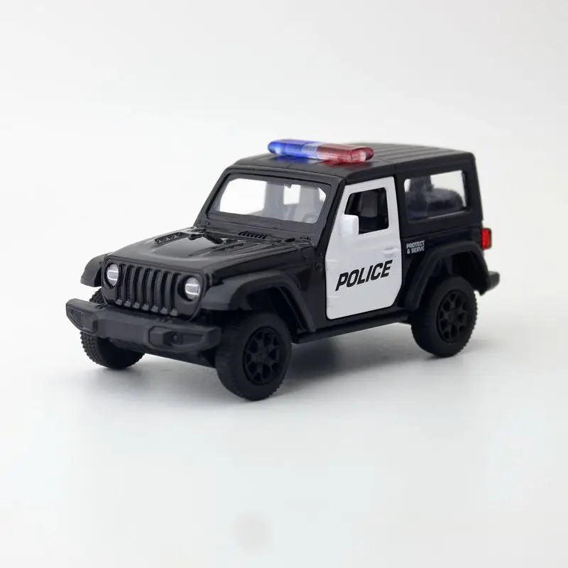 

RMZ City Toy Diecast Model 1:36 Scale Jeep Wrangler Rubicon Police Pull Back Car Educational Collection Doors Openable Gift Kid