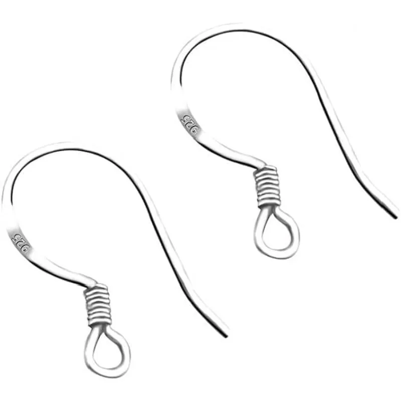 

10 Pairs for DIY Earrings 925 Sterling Silver Earring Hooks Hypoallergenic Ear Wires Fish Hooks for Jewelry Making