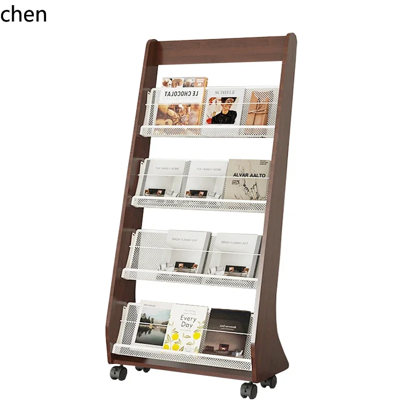 HT  Brochure Magazine Display Floor Stand Bookshelf Periodical Newspaper Rack
