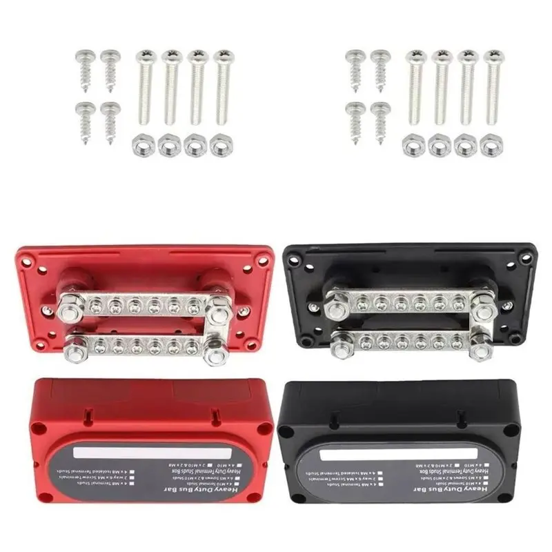 ABVG-150A Heavy-Duty Bus Bar 48V Terminal Junction Block Positive Negative Busbar For RV Boat Solar Battery System