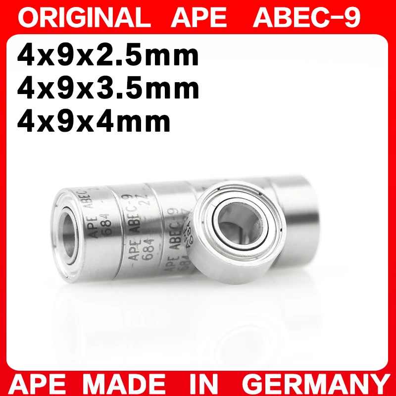 10PCS Germany ABEC-9 Bearing 684 618/4 628/4 638/4 4*9*2.5 4*9*3.5 4*9*4 mm ZZ -2Z -2RS  Miniature Precision Ball Bearings