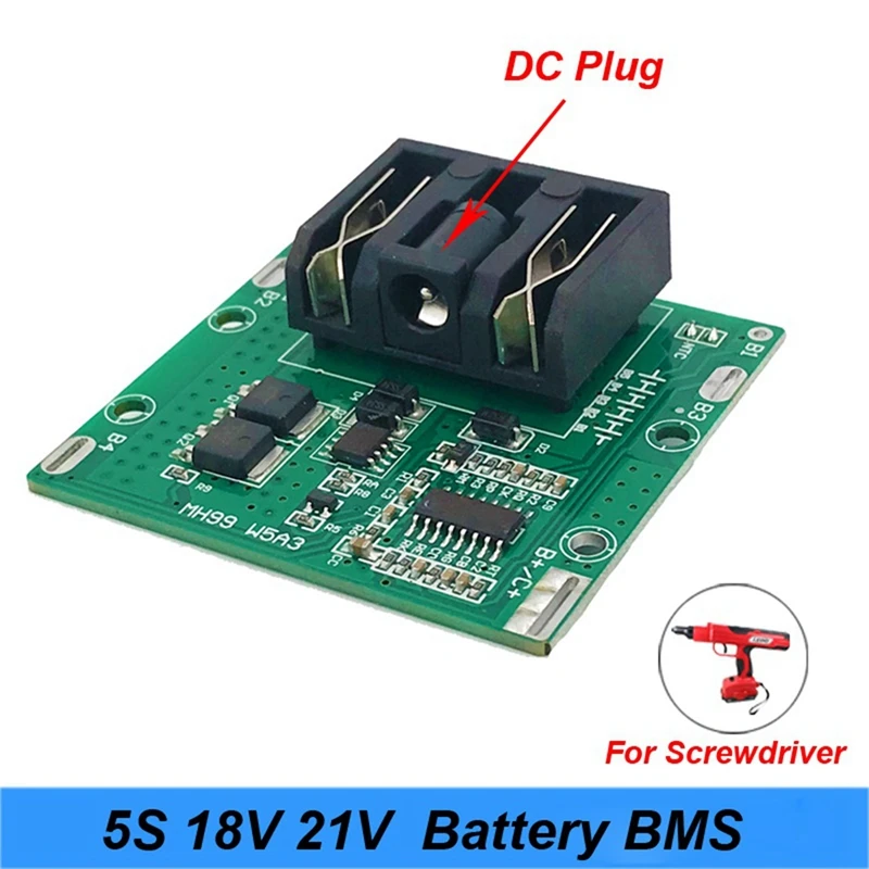 Batería de litio de iones de litio BMS 18650, 5S, 18V, 21V, 20a, destornillador, tablero de protección del cargador Shura, compatible con Turmera, 3 uds.