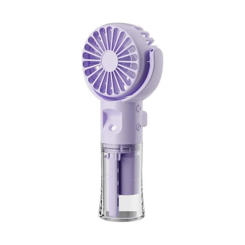 New Handheld Mist Fan Portable Mini Rechargeable Fan with Spray Humidifier 4 Speeds One-Button Mist Spray