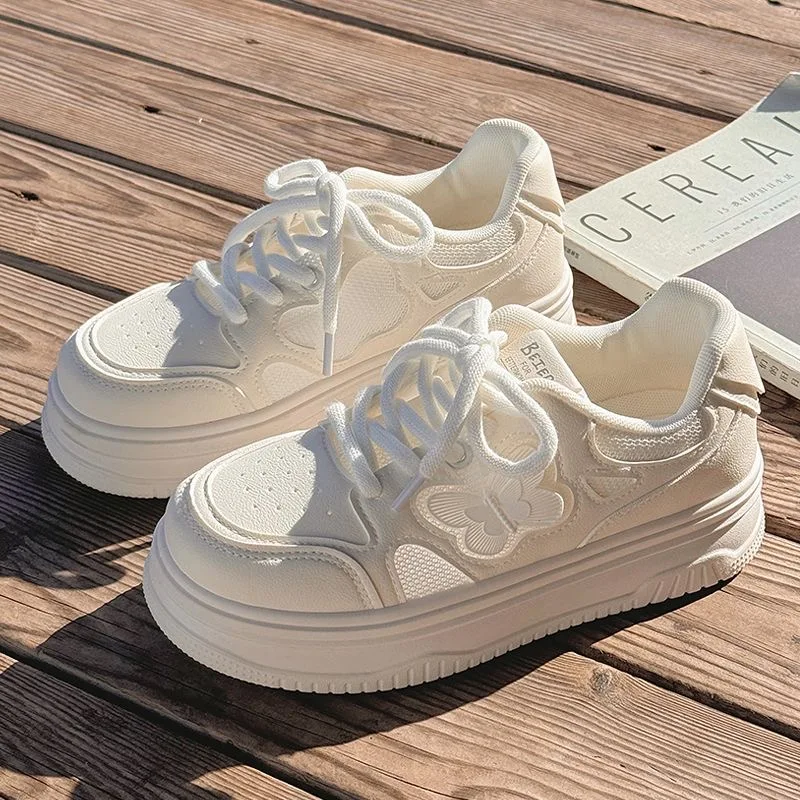 

Autumn New Popular thick-soled Comfortable Casual small White shoes Breathable mesh Versatile ultra-light and thin Board Shoes