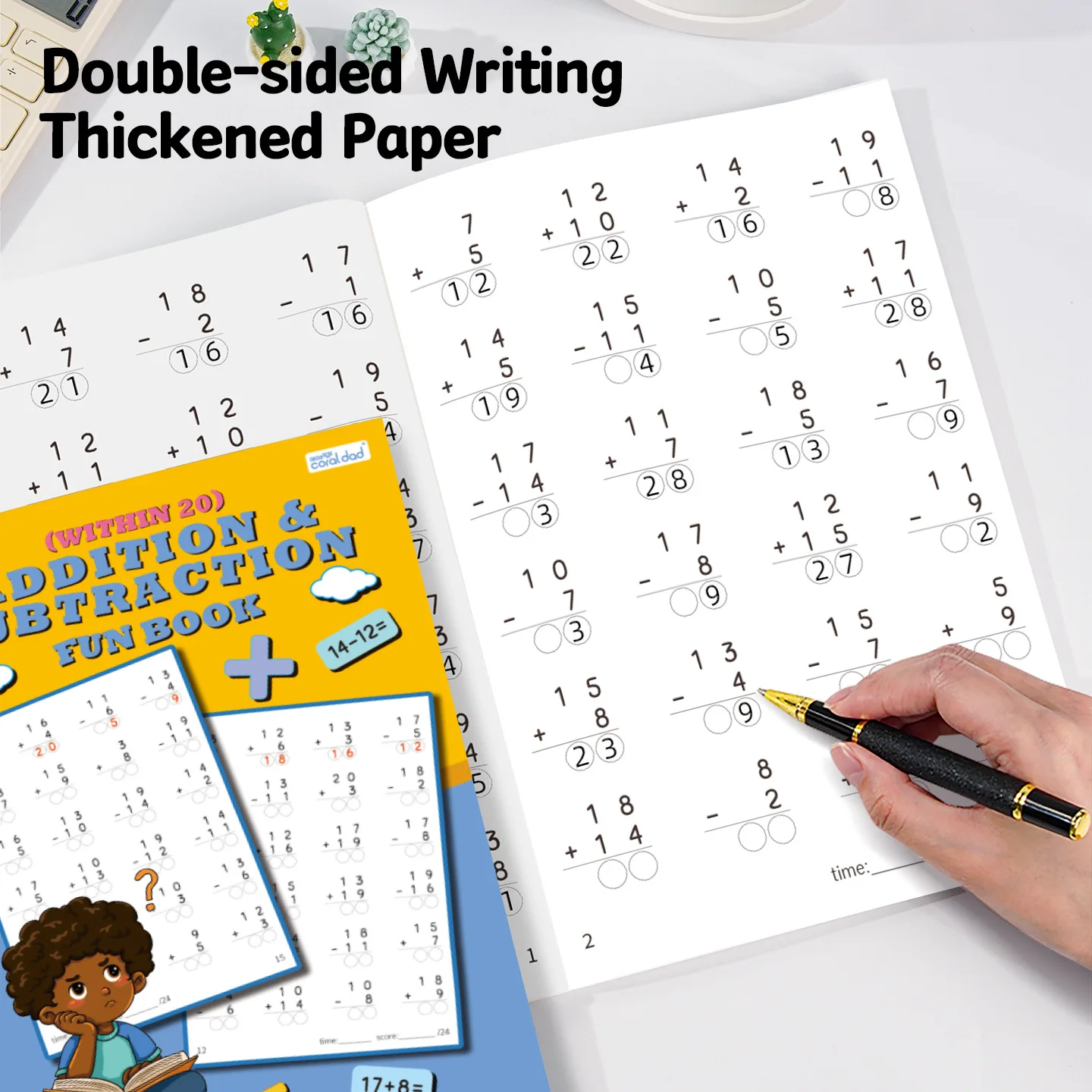 Addition and Subtraction Fun Book Within 20 Kids Math Workbook Elementary Arithmetic Practice Notebook Early Learning Workbook