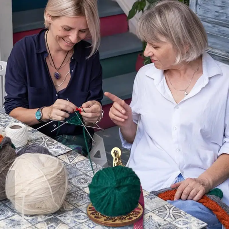 Handgelenk-Garnhalter, Schnurspender-Halter, wiederverwendbarer Garn-Minder, drehende Strickwerkzeuge aus Holz mit Handschlaufe für Bastelliebhaber