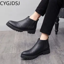 Casuales Chelsea Boots Ankle Boots for Men Leather Shoes for Men Casual Shoes for Men Black Boots Werkschoenen Zapatillas Hombre