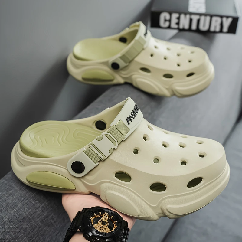 Men's Summer Outer Wear Non-Slip and Anti-Odor Office Toe-Toe Slippers Dual-Use Beach Sandals