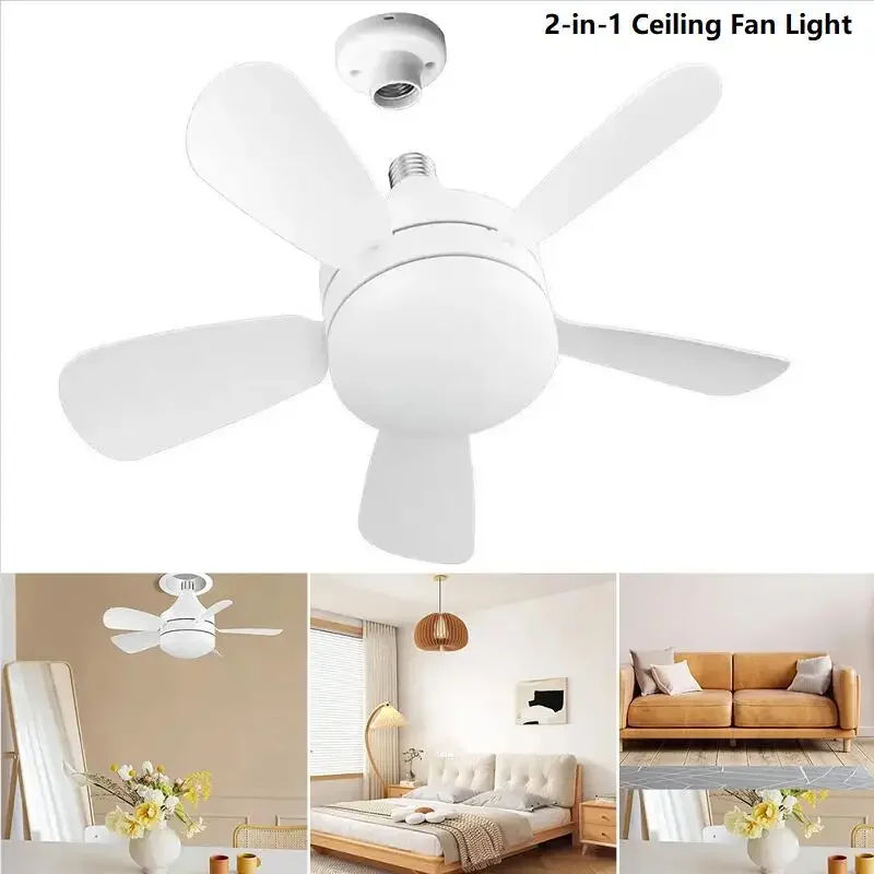 

E27 LED ceiling fan light 5 blades 3-speed adjustable air speed with controller dimmable ceiling fan light mute electric fan