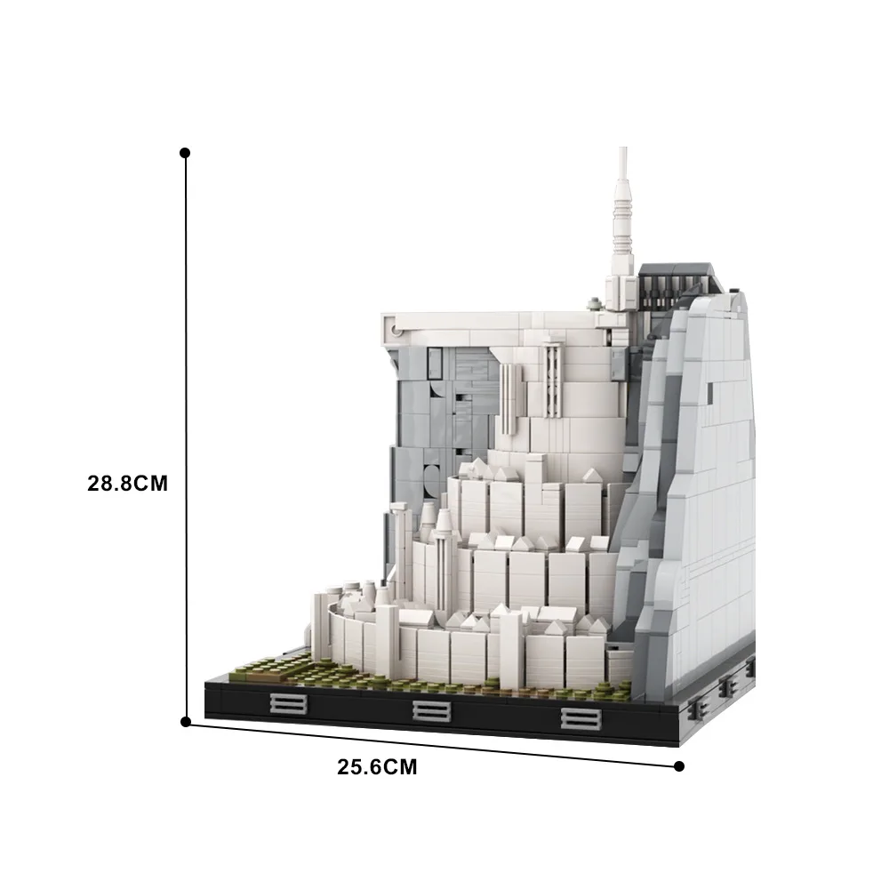 MOC- 140900   Строительные блоки Белый город (коллекция архитектуры) Минас Тирит, капитальная сцена, архитектура, креативный подарок