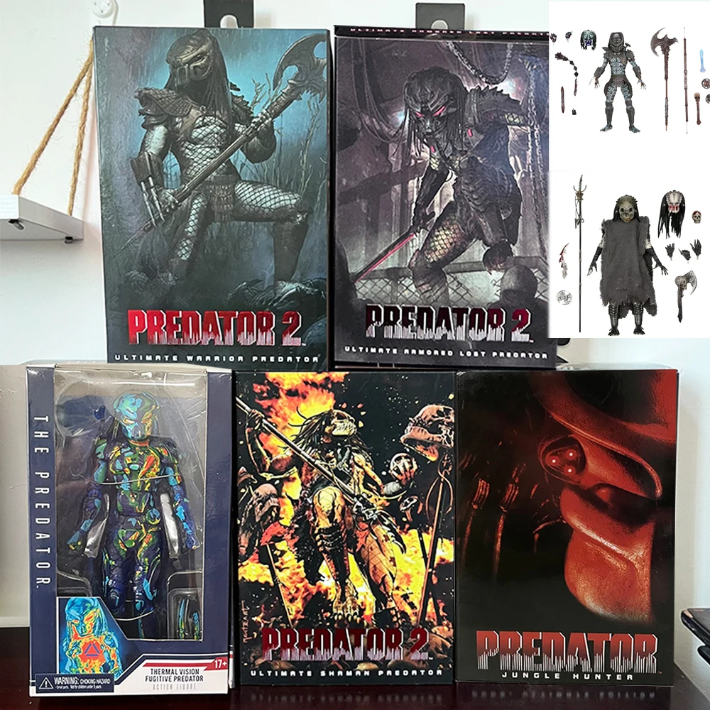 NECA Shaman Predator Ultimate Armored Lost Warrior Jungle Hunter Thermal Vision Fugitive Predator Action Figure Model Toys Gifts