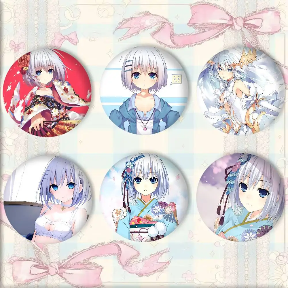 Anime Cute Girl D-DATE A L-LIVE Tobiichi Origami Badges Round Cosplay Pin Bag Decor Fans Collect Friends Gifts Brooch
