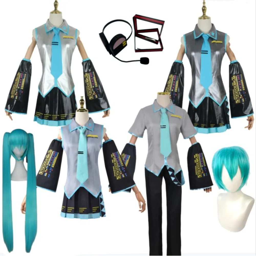 Vocaloid Virtual Singer Mikuuu Idol Same Style Cosplay Full Set Anime Role Play Costume Adult Unisex Halloween Comic Con Outfit