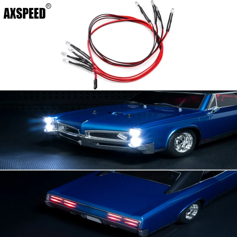 AXSPEED Extended Front Rear LED Headlight Taillight Kit For 1/10 Kyosho FZ02L RC Car Upgrade Parts