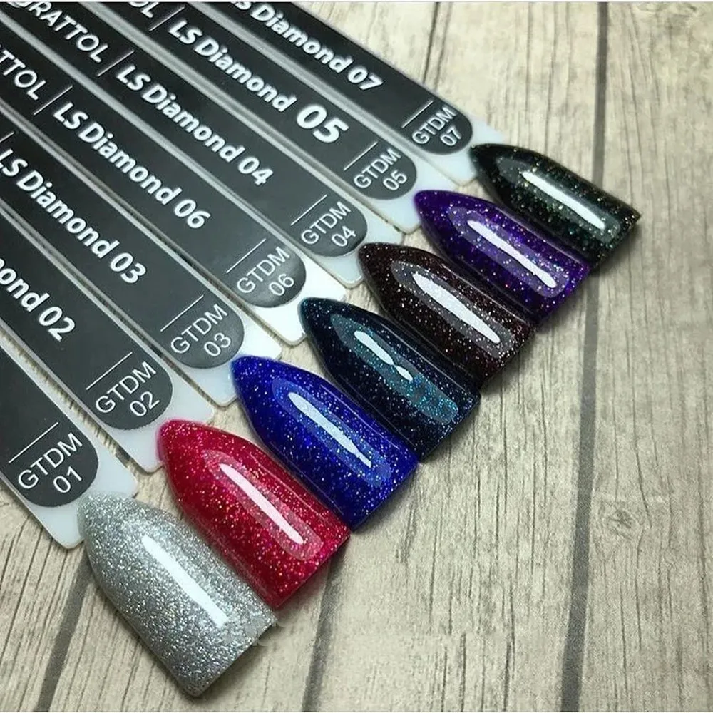 GRATTOL profesional 9ml esmalte de uñas de Gel UV LS DIAMOND brillo lentejuelas remojo barniz de Gel UV Base de Color sin limpiar capa superior