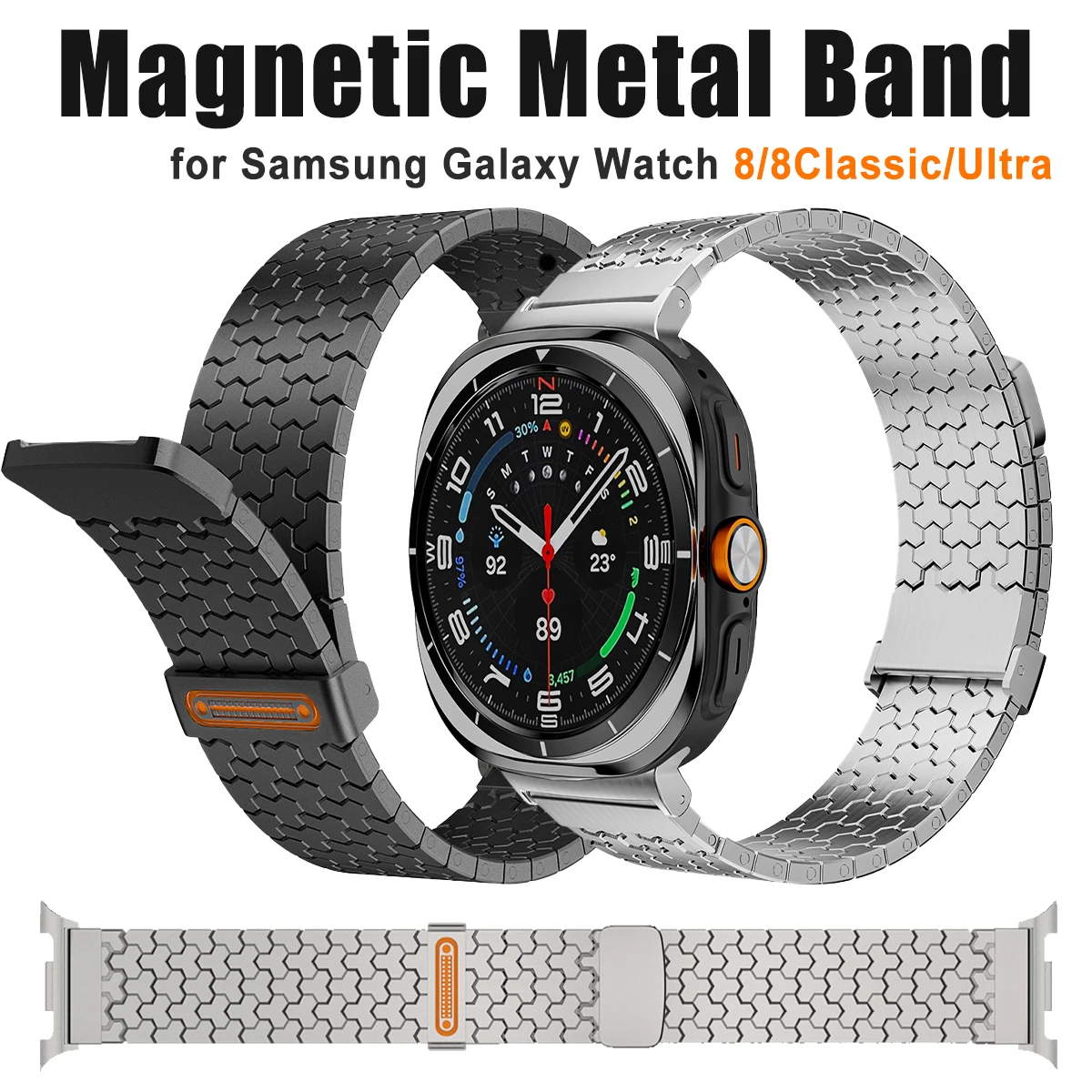 Luxuriöses Magnetisches Metallarmband für Samsung Galaxy Watch Ultra 2025 Edelstahl-Armband für Galaxy Watch 8/8Classic 44mm 40mm 46mm