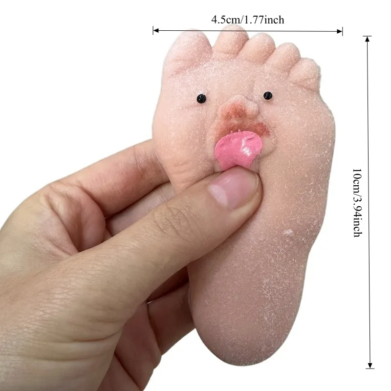 Lustiges Zungen-Stechen- und Großfüße-Quetschspielzeug, neuartiges weiches Silikon-Fidget-Spielzeug, weiches, langsam zurückfederndes, lustiges Ausdrucksspielzeug, seltsame Geschenke – Detail 1