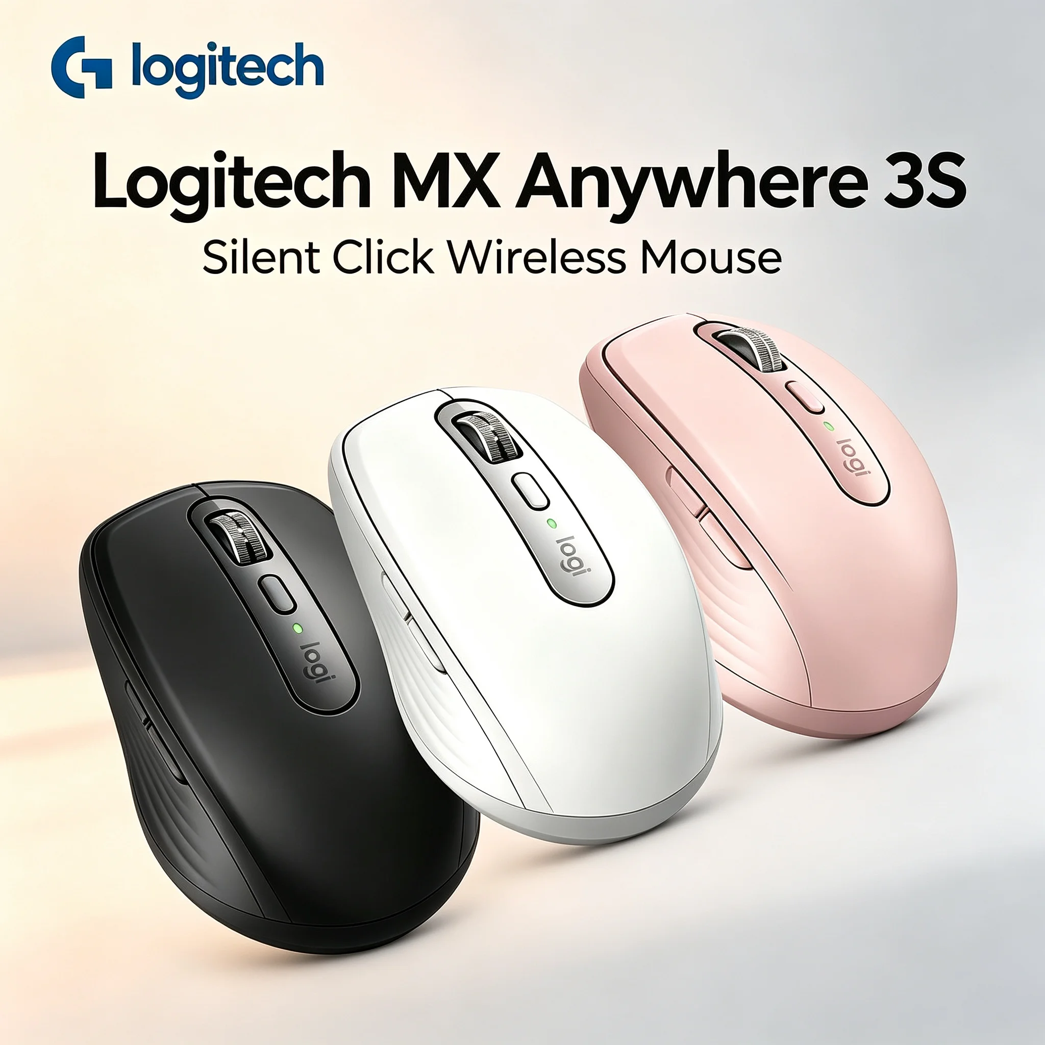 MX Anywhere 3S Logitech High Precision Wireless Mouse Silent Click Rechargeable Ergonomic Multi‑Device Mice