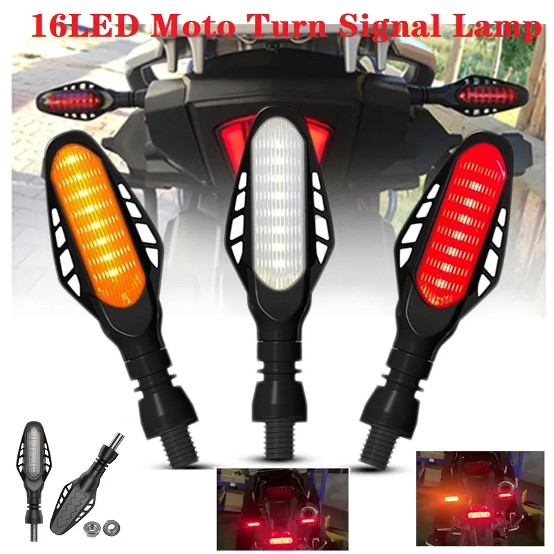 12V 10mm Motorcycle LED Turn Signal Lamp White Red Amber Flowing Indicators Flasher Indicator Light DRL Brake Tail Lights