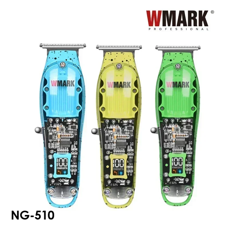 WMARK NG-510 Transparent Style  Detail Trimmer Professional Rechargeable Clipper 6500 RPM with LED Battery Display