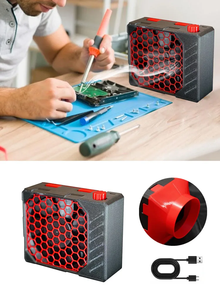 Soldering Smoke Absorber Fan 8000mah Welding Smoke Exhaust Fan Low Noise Fan with Smoke Filter Dropshipping