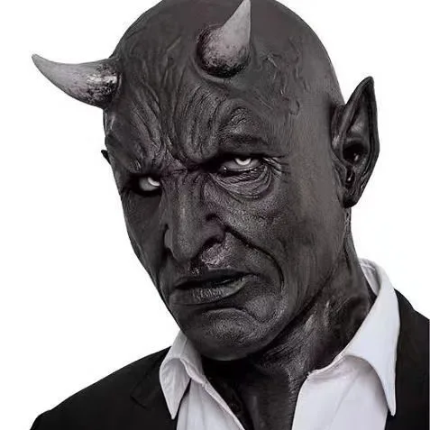 

Halloween Horror Mask Horror Monster Latex Hood Horns Demon Mask Grimace Ghost Festival Scary Props