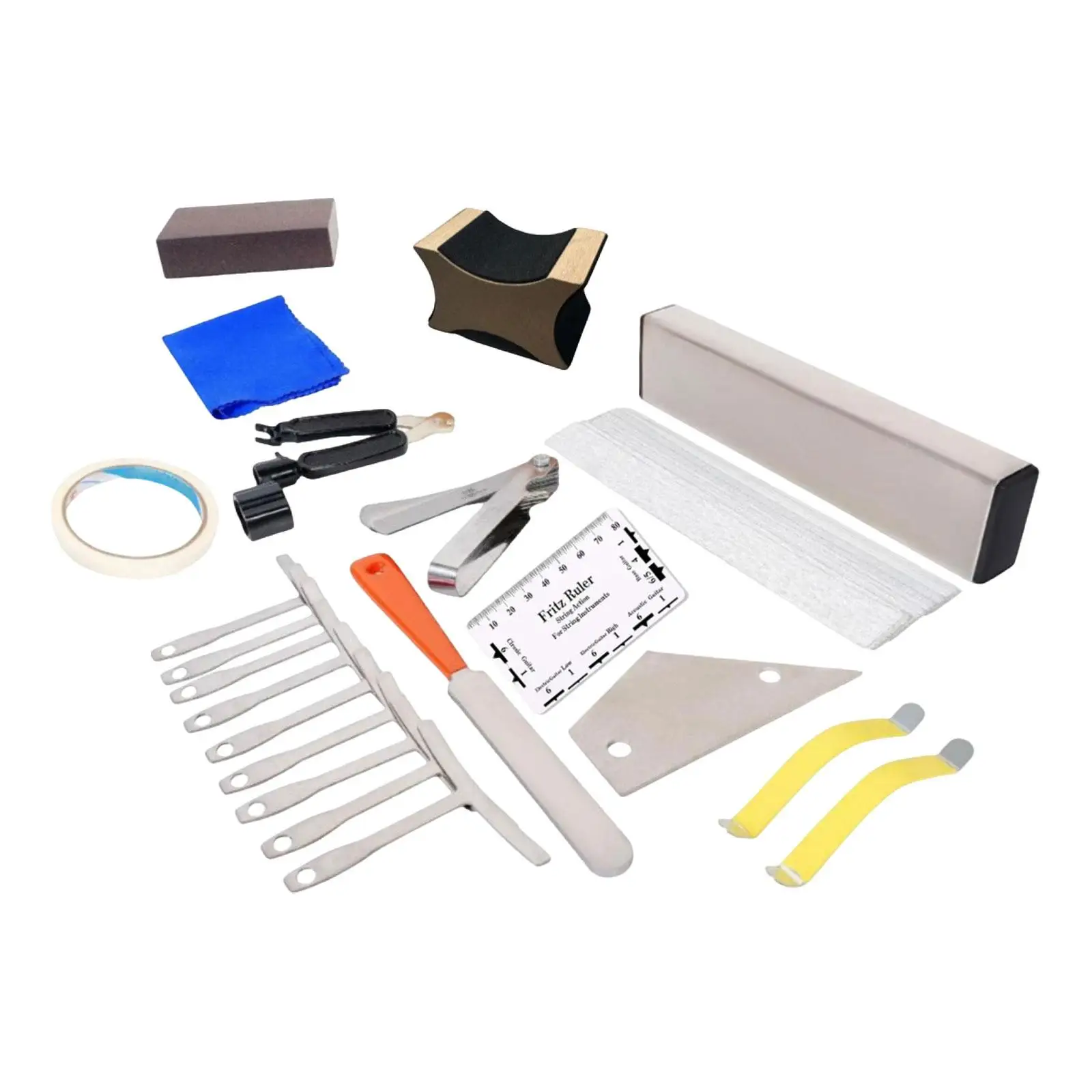 Guitar Maintenance Tool Kit Fret Leveling Kits Universal Guitar Fret Install Tool Guitar Setup Tool Set for Acoustic Guitar