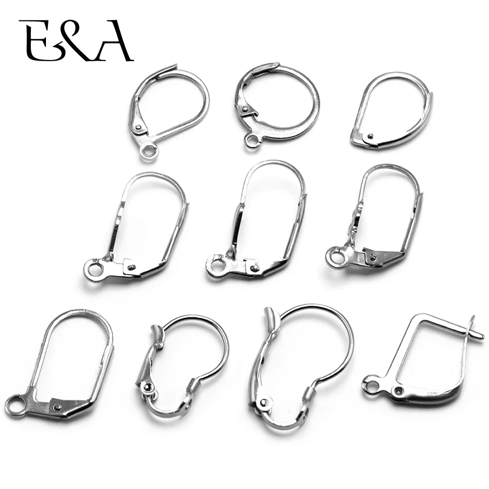 

20pcs/lot Stainless Steel Lever Back Earrings French Hooks Silver Tone for DIY Jewelry Earring Making Accessories Supplies