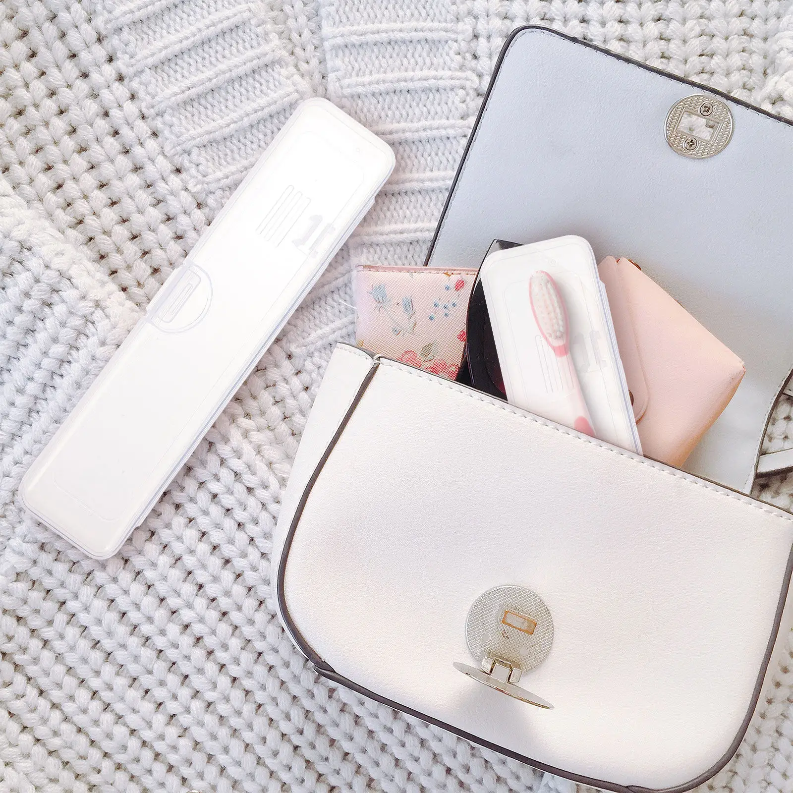 3Pcs Portable Toothbrush Case Transparent Travel Toothpaste Storage Compact Buckle Design Convenient Holder for Outdoor and