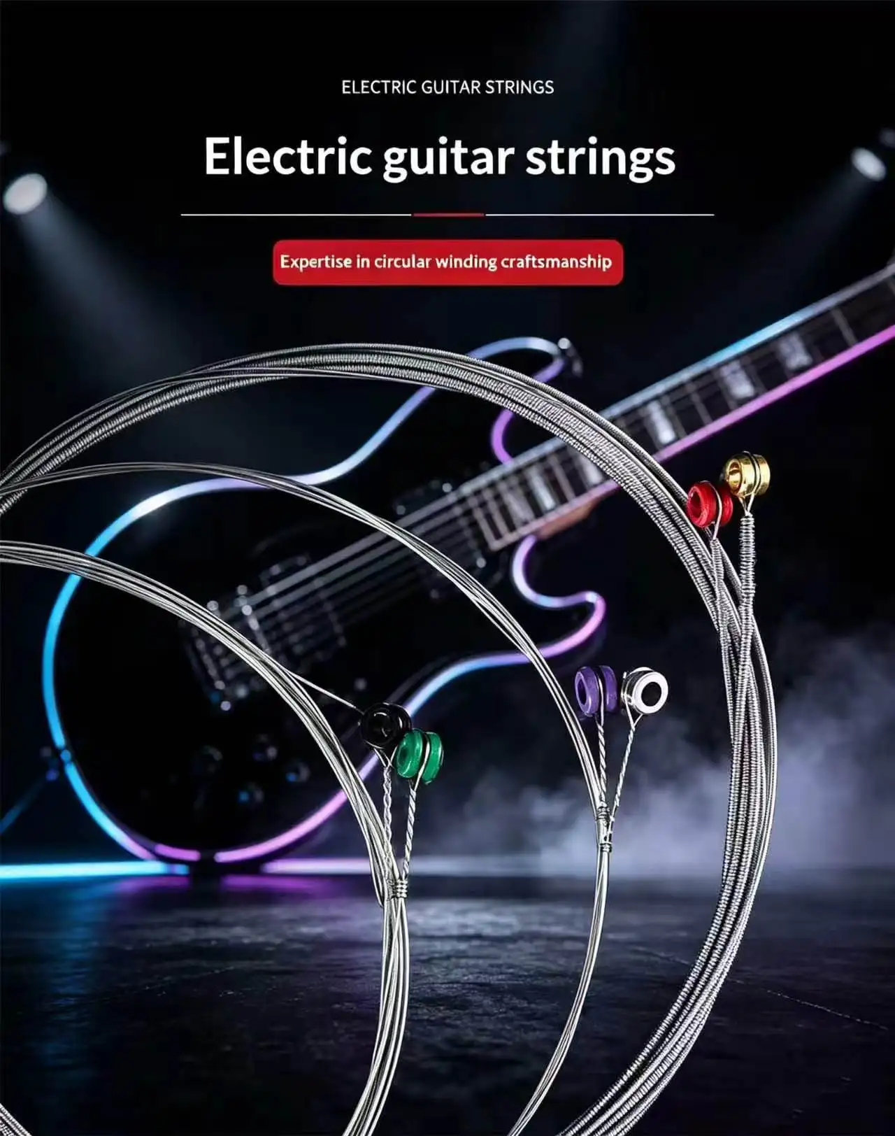 Regular Gauge Full Set Electric Guitar Strings Complete Replacement Guitar String Kit for Electric Guitar Players Daily Change