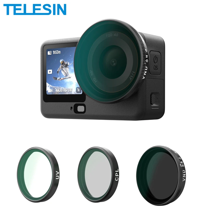 �y�Z�[�����zTELESIN DJI Action6 CPL ND8 ND16 ND32 UV VND �N�C�b�N�����[�X�����Y�t�B���^�[�Z�b�g�t���[�� DJI OSMO Action 6 ND UV VND�J�����p