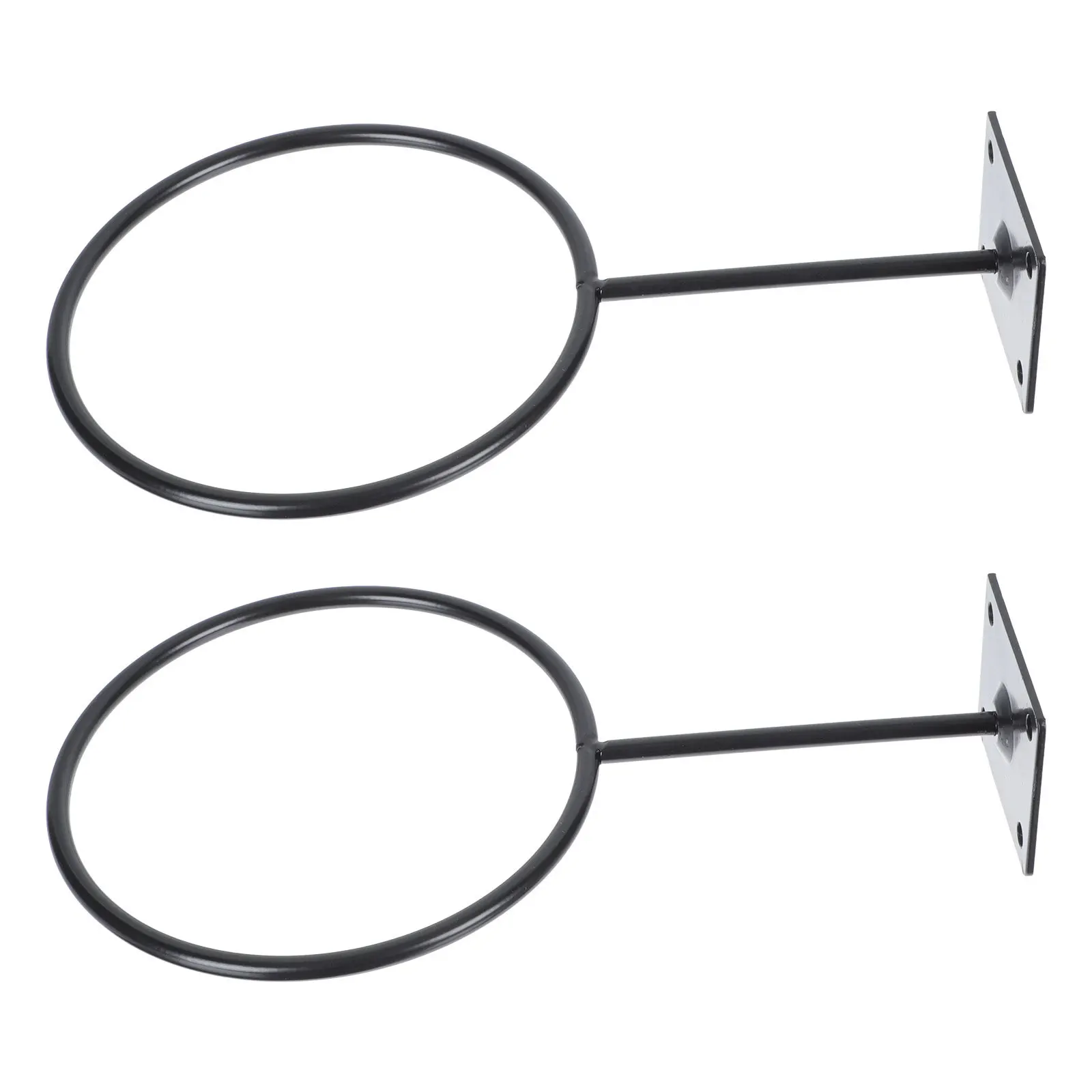 

2 Pcs Basketball Hoop Racks Storage Sports Wall Stand Holder for Home Black Holders Mount Display Iron