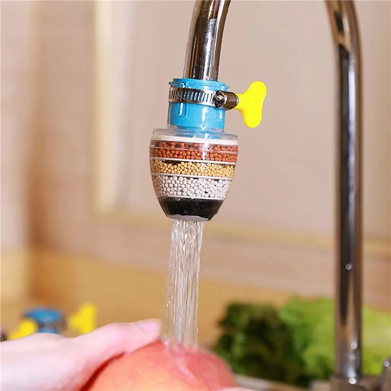 INLIG-6Pcs Home Kitchen Water Softener Fluoride With Filtration Cartridge Faucet Purifier Faucet Tap Water Purifier Filter