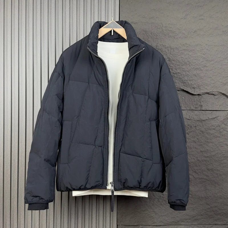 

Men's Casual Faion 90 down Jaet Loose Fit Stand Collar ort Lightweight Warm Outerwear Nylon Fabric Urban Leisure Sle