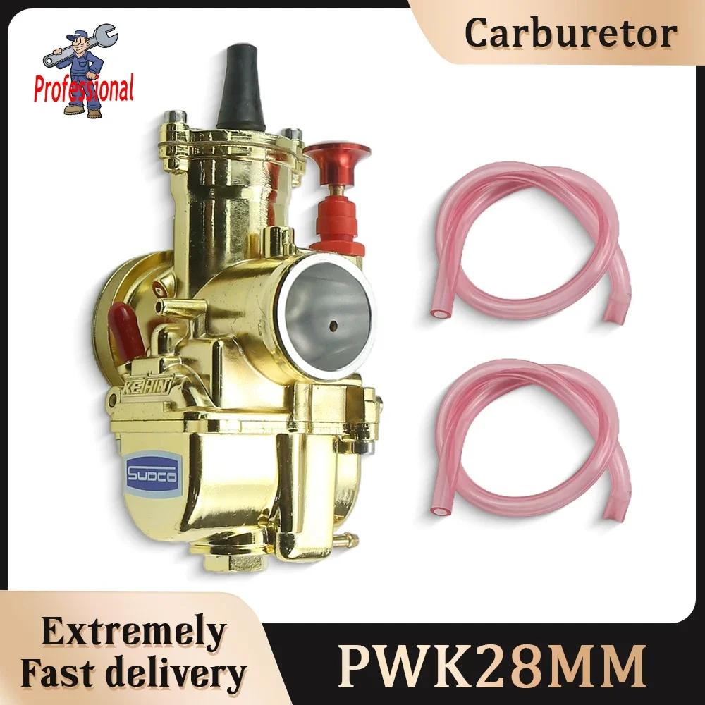 

For KEIHIN PWK 28 MM 2T 4T Motocycle ATV Quad Go Kart Dirt Bike Gold High Speed Adjustable Electroplating Carb