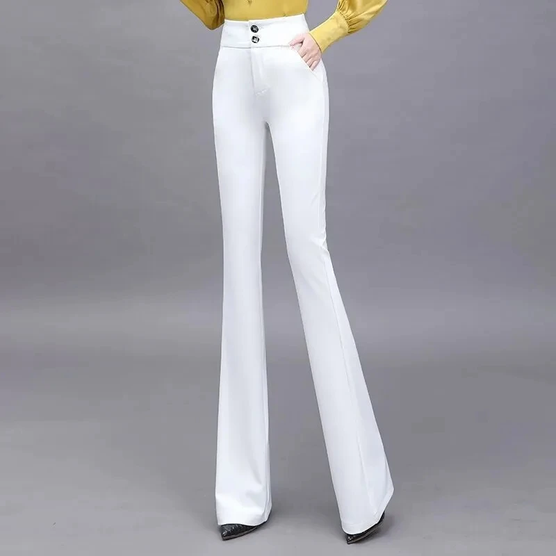 

2022 New Black Pant Women's Spring and Summer High-Waist Drape Micro-Flare Pants Slim Fit and Fashionable White Wide-Leg Pants