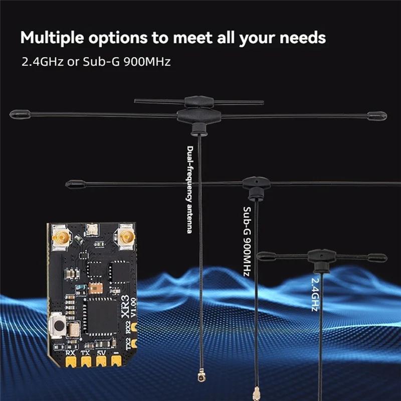 SQPP-Radiomaster XR3 Nano 듀얼 밴드 Expresslrs 수신기, FPV 장거리 RC 드론용 900Mhz T 안테나 포함