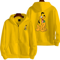 2025 Pluto Dog Men's Cartoon Zipper Hoodie New Anime Women's Sweater Spring and Autumn Casual Couple Jacket Outerwear Gift