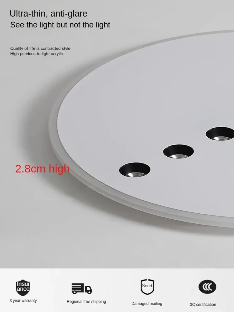 Nordic Round Dimming Led Ceiling Lamp Living Room Balcony Bedroom Minimalism LED Ceiling Lights with Spotlight