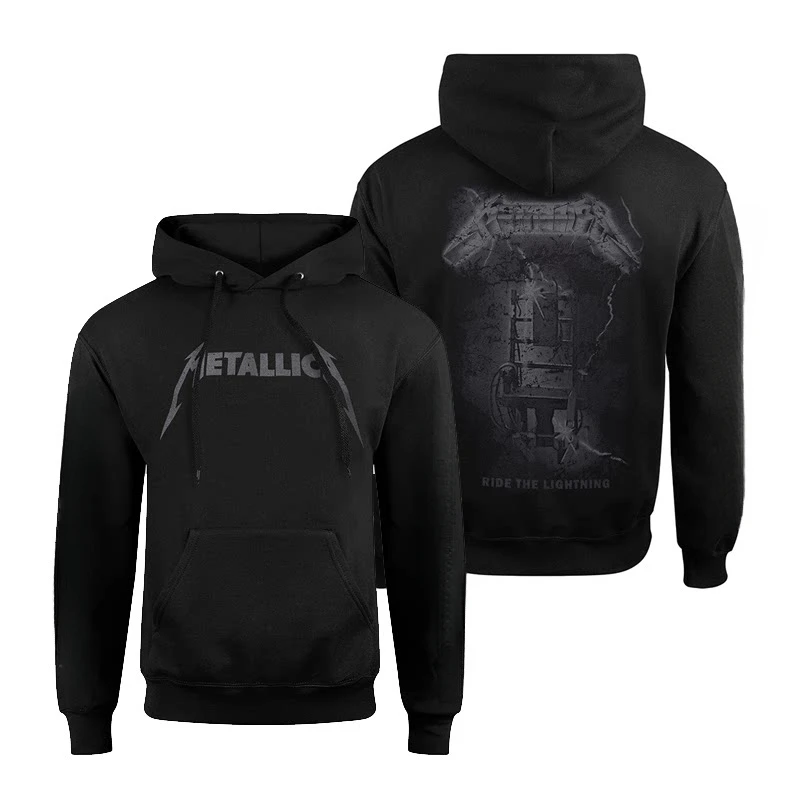 Angesagtes Herbst-Winter Metallica Rock Band "King of Metal" Dark-Themed American High Street Kapuzenpullover für Herren – Detail 6