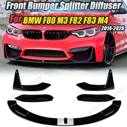 MP Style Car Front Bumper Splitter Lip Diffuser Body Kit Spoiler Guard For BMW 3 Series 4 Series M3 M4 F80 F81 F82 F83 2014-2020