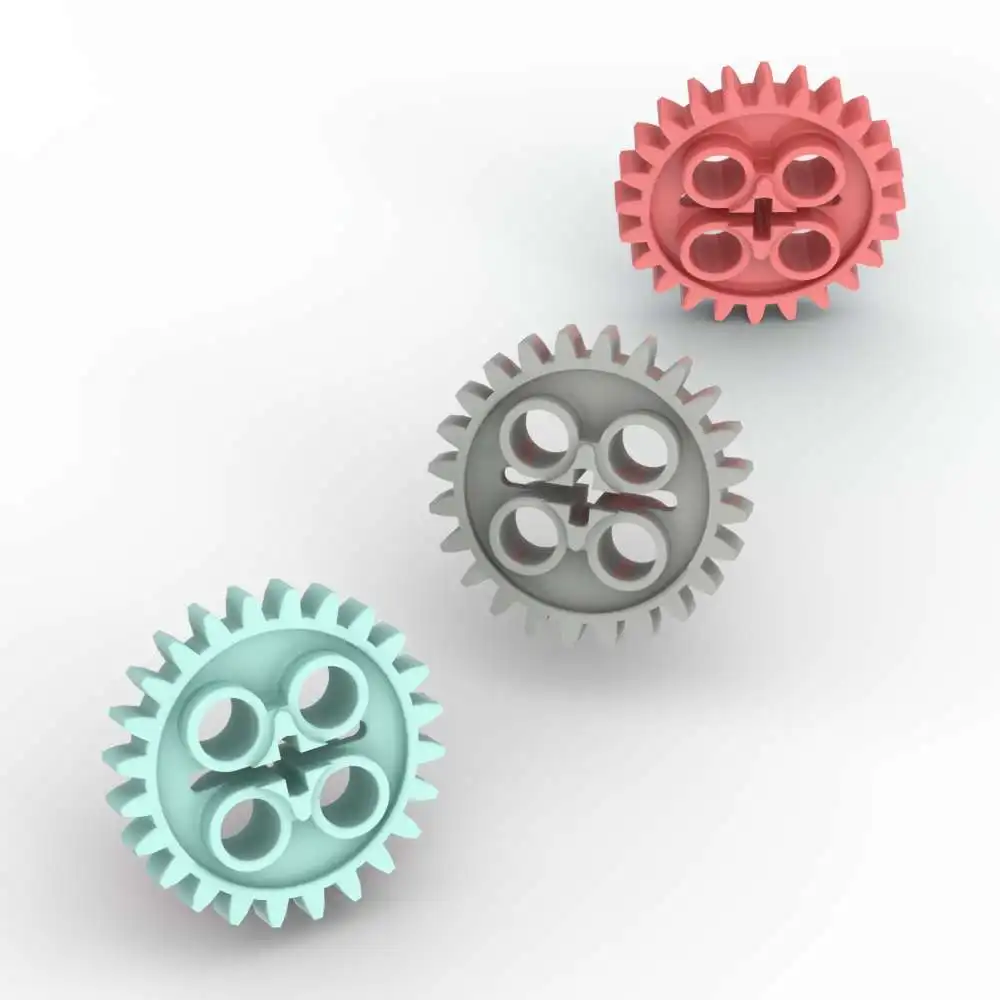 MOC 10 Uds 3648 con 1 orificio de eje engranaje de ladrillo 24 dientes apilamiento reemplazable bloque de construcción juguete de desvío adultos niños regalo de vacaciones