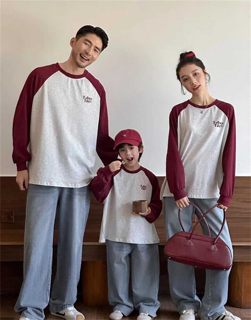 2026 New Family Casual Sweatshirt Children Adults Spring Autumn Trend Outdoor Versatile Long Sleeve Top Kids Comfortable Clothe