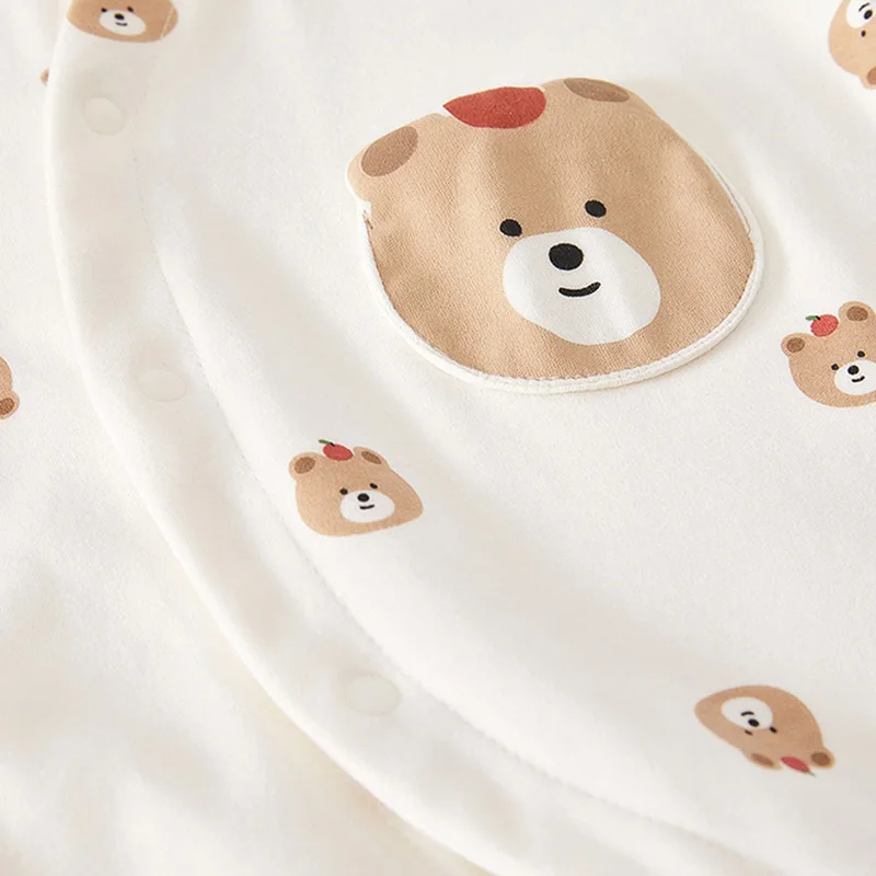 Autumn Newborn Jumpsuit for Boys Girls Cartoon Bear Baby Romper Cotton Infant Bodysuit Korean Toddler Kids One-Pieces Onesie