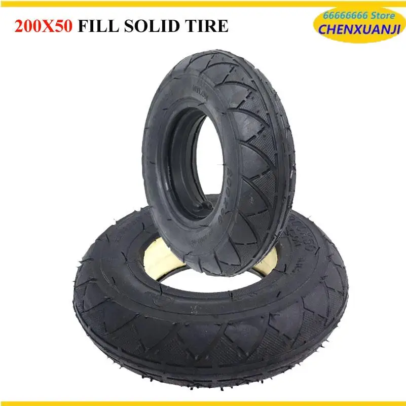 Nuevo scooter Eléctrico rueda delantera de 8 pulgadas rueda de llenado sólido resistencia de alta resistencia 200x50 neumático sólido