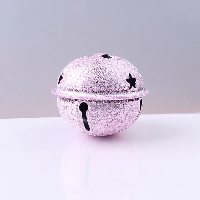 NONE 40mm Großen Hohlen Sterne Jingle Bells Anhänger Frosted Glocke für Festival Party Weihnachten Baum Decor /DIY Handwerk Pet halskette Ornament 7