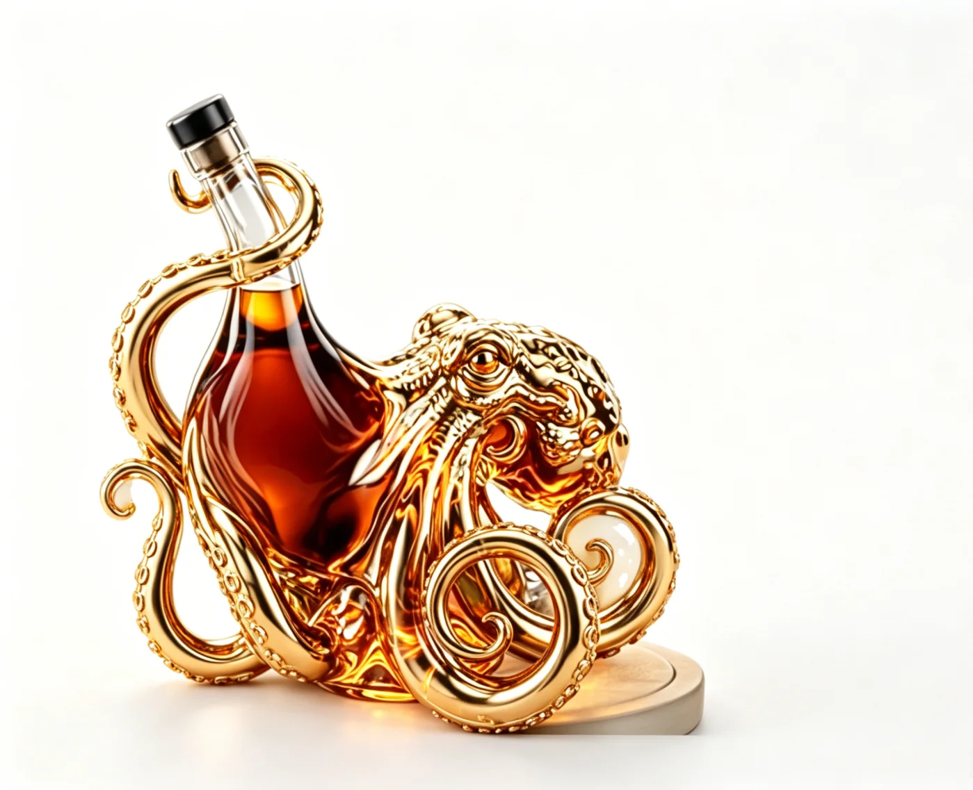 Creative Octopus Shaped Liquor Decanter Glass Bottle for Home Bar Display Party Decoration Gift