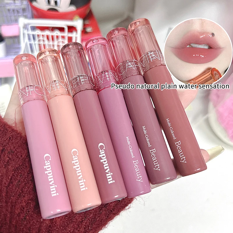 1 قطعة ملمع شفاه مائي مرآة مقاوم للماء يدوم طويلاً غير لزج خفيف الوزن عالي الصباغ ملمع شفاه جيلي للطلاب